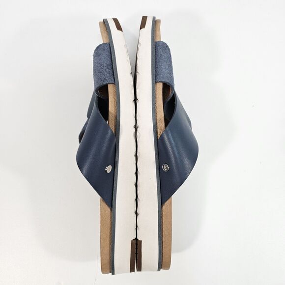 UGG Women's Kari Criss Cross Slide Sandals Blue Leather Suede Size 10 EU 41 - Picture 8 of 8